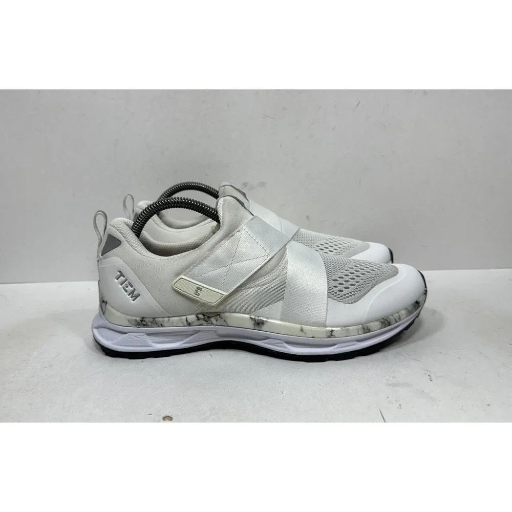 Tiem Women's Size 9.5 Slipstream Indoor Cycling Shoes White Marble With Cleats